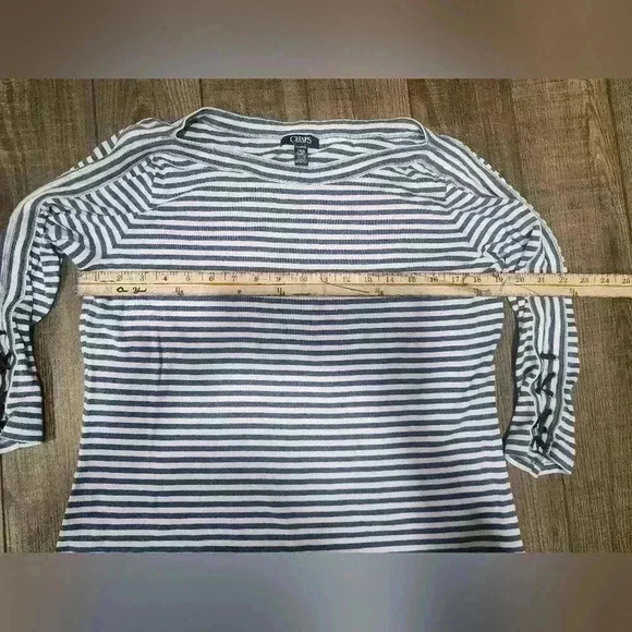Womens CHAPS 3/4 Sleeved top size XL Blue White Striped - Picture 6 of 7